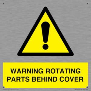 WARNING ROTATING PARTS BEHIND COVER